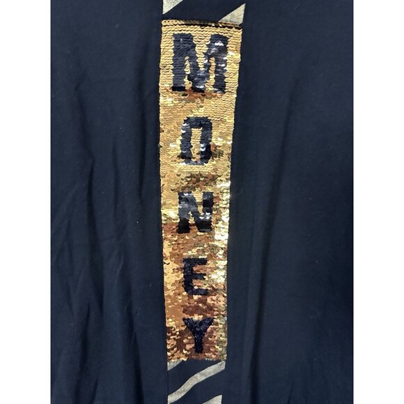 M Society Men’s Glittered Gold Money Black T Shirt Size 4XL - Picture 2 of 7